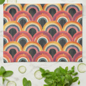 Retro Rainbow Arches Kitchen Towel キッチンタオル (折り畳み)