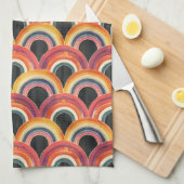 Retro Rainbow Arches Kitchen Towel キッチンタオル (四つ折り)