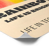 Retro Rainbow Art Print – Life Is Brighter Quote ポスター (角)