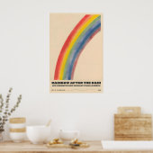 Retro Rainbow Art Print – Life Is Brighter Quote ポスター (キッチン)