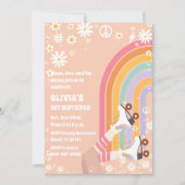 Retro Rainbow Birthday Invitation 招待状 (正面)