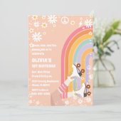 Retro Rainbow Birthday Invitation 招待状 (スタンド正面)