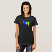 Retro Rainbow Bull Silhouette Graphic Tシャツ (正面フル)