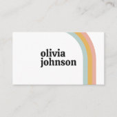 Retro Rainbow Colorful Waves Social Media Qr Code 名刺 (正面)