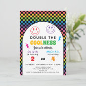 Retro Rainbow Double Celebration Joint Birthday 招待状 (スタンド正面)