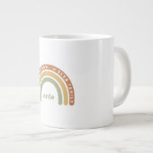 Retro Rainbow Family Name Print | Personalized Nur ジャンボコーヒーマグカップ (正面右)