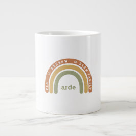 Retro Rainbow Family Name Print | Personalized Nur ジャンボコーヒーマグカップ