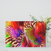 Retro Rainbow Feather Color Swatch Blocks 便箋 (スタンド正面)