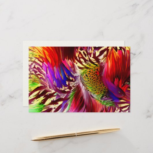 Retro Rainbow Feather Color Swatch Blocks 便箋 (正面/裏面インサイチュ)