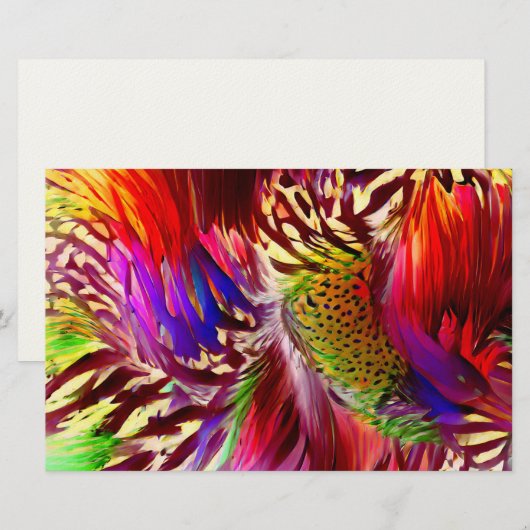 Retro Rainbow Feather Color Swatch Blocks 便箋 (正面/裏面)