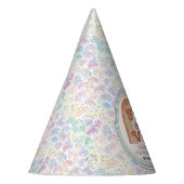 Retro Rainbow FIVE is a Vibe Groovy 5th Birthday パーティーハット (左)