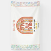 Retro Rainbow FIVE is a Vibe Groovy 5th Birthday 横断幕 (縦)