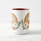 Retro Rainbow Floral Ceramic Mug マグカップ (中央)
