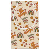 Retro Rainbow Flower Christmas スモールペーパーバッグ (裏面)