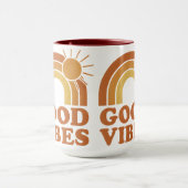 Retro Rainbow Good Vibes Ceramic Mug マグカップ (中央)