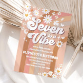 Retro Rainbow Groovy Birthday Invitation 招待状