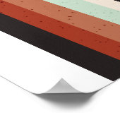 Retro Rainbow in Terracotta Mint & Beige Art Print ポスター (角)