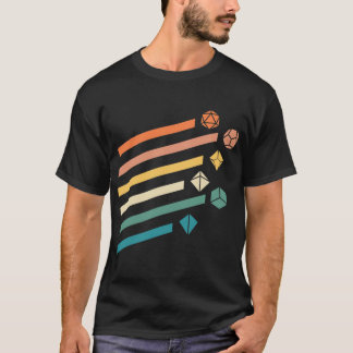 Retro Rainbow Polyhedral Dice Set Colorsabletop RP Tシャツ