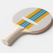 Retro Rainbow Rally Stripe with Name 卓球ラケット (正面アングル)