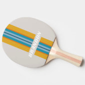 Retro Rainbow Rally Stripe with Name 卓球ラケット (横)