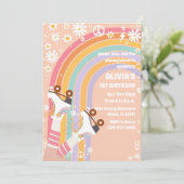 Retro Rainbow Roller Skates Invitation 招待状 (スタンド正面)