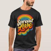 Retro Rainbow Spread Love Cute Typography Design Tシャツ (正面)