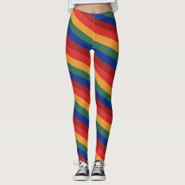 Retro Rainbow Stripes Regenbogen Regenbogenfarben レギンス