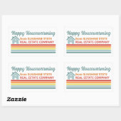 Retro Real Estate Company House Marketing 長方形シール (シート)