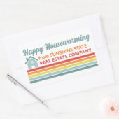 Retro Real Estate Company House Marketing 長方形シール (封筒)