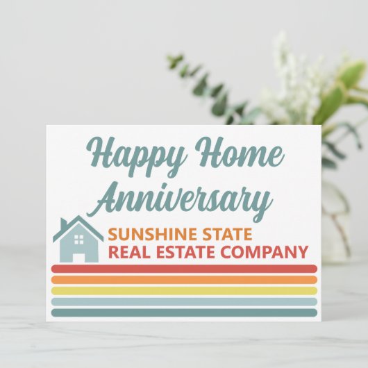 Retro Real Estate Company House Marketing Card (スタンド正面)