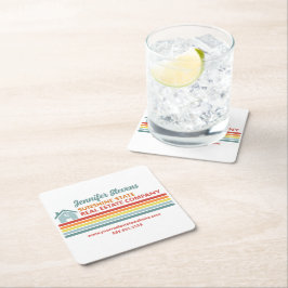 Retro Real Estate Company Open House Marketing スクエアペーパーコースター