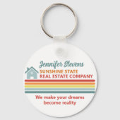 Retro Real Estate Company Realtor Marketing キーホルダー (正面)