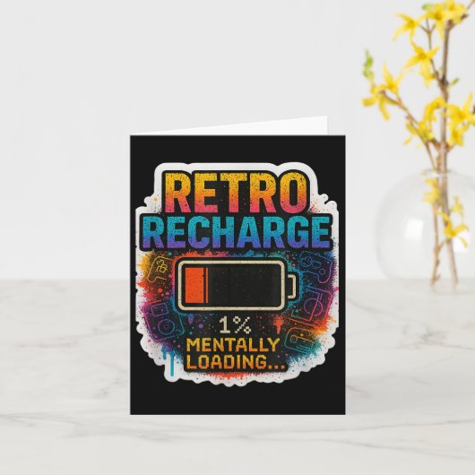 “retro Recharge – Mentally Loading…”  カード (黄色い花)