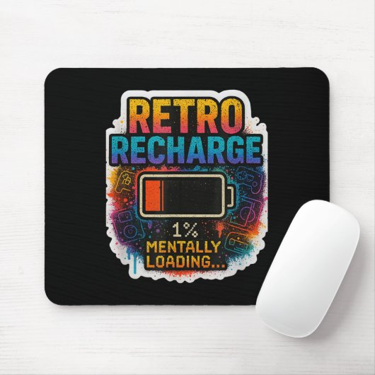 “retro Recharge – Mentally Loading…” マウスパッド (マウス)