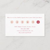 Retro Red And Cream Heart Stripes Bakery Loyalty  名刺 (裏面)