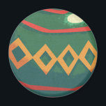 Retro Red and Green Christmas Ornaments マグネット<br><div class="desc">Vintage illustration Merry Christmas holiday party design featuring red and green round hanging glass ornaments. They are decorated with yellow decorative swirls,  stripes and diamond shapes. Classic retro 50s kitsch.</div>
