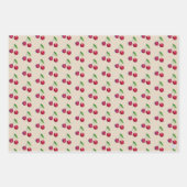 Retro Red Cherry Packaging Cute Artisan Christmas ラッピングペーパーシート (正面3)