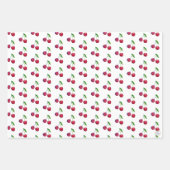 Retro Red Cherry Packaging Cute Artisan Christmas ラッピングペーパーシート (正面)