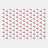 Retro Red Cherry Packaging Cute Vintage Christmas ラッピングペーパーシート (正面3)