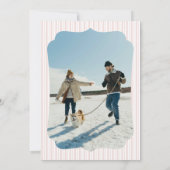 Retro Red Christmas Party Striped Invitation 招待状 (裏面)