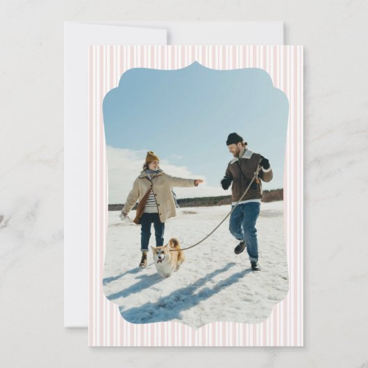 Retro Red Christmas Party Striped Invitation 招待状 (裏面)