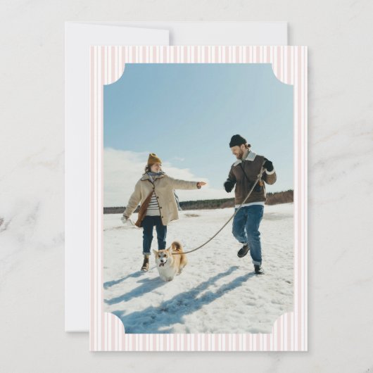 Retro Red Christmas Party Striped Invitation 招待状 (裏面)