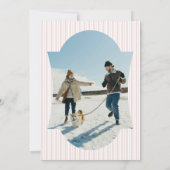 Retro Red Christmas Party Striped Invitation 招待状 (裏面)