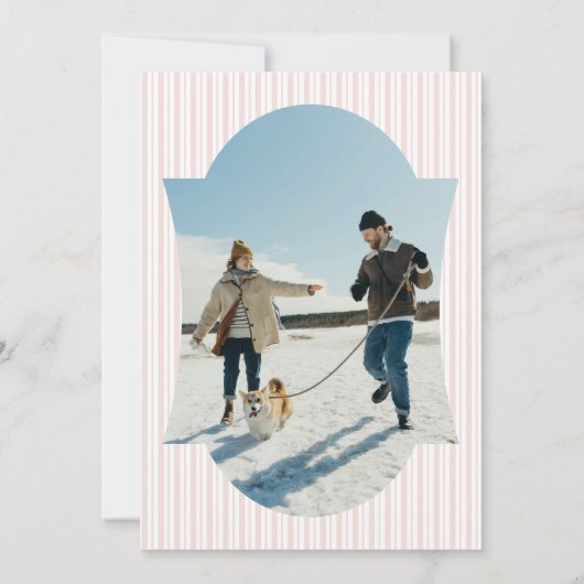 Retro Red Christmas Party Striped Invitation 招待状 (裏面)