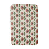 Retro Red Daisy Pattern Bath Mat バスマット (正面縦)