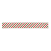 Retro Red Green White Christmas Stripe Pattern グログランリボン (正面)