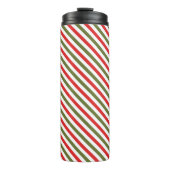 Retro Red Green White Christmas Stripe Pattern タンブラー (正面)