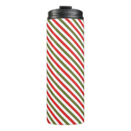 Retro Red Green White Christmas Stripe Pattern タンブラー