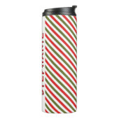 Retro Red Green White Christmas Stripe Pattern タンブラー (回転左)