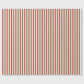 Retro Red Green White Christmas Stripe Pattern ラッピングペーパー (フラット)